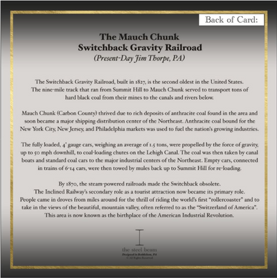 Construction of the Switchback Gravity Railroad Card