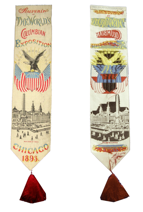 1893- Columbian Exposition in Chicago Commemorative silk ribbon (By Early 1900's, Lehigh Valley was America's silk capital).