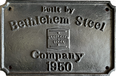 Bridge builders' plaque built by Bethlehem Steel Company 1950