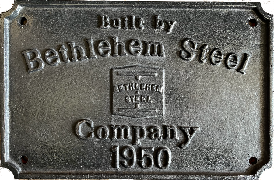 Bridge builders' plaque built by Bethlehem Steel Company 1950
