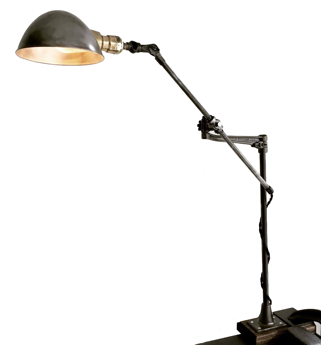 Rare Restored -O.C. White Articulating Lamp (1893) - thesteelbeam