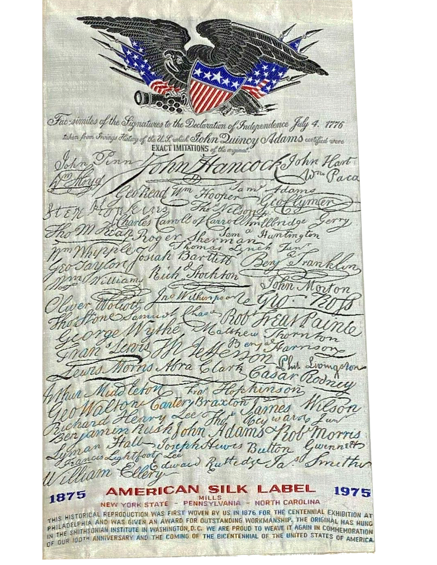 Commemorative Ribbon for 100th anniversary of American Silk Label Manufacturing Company