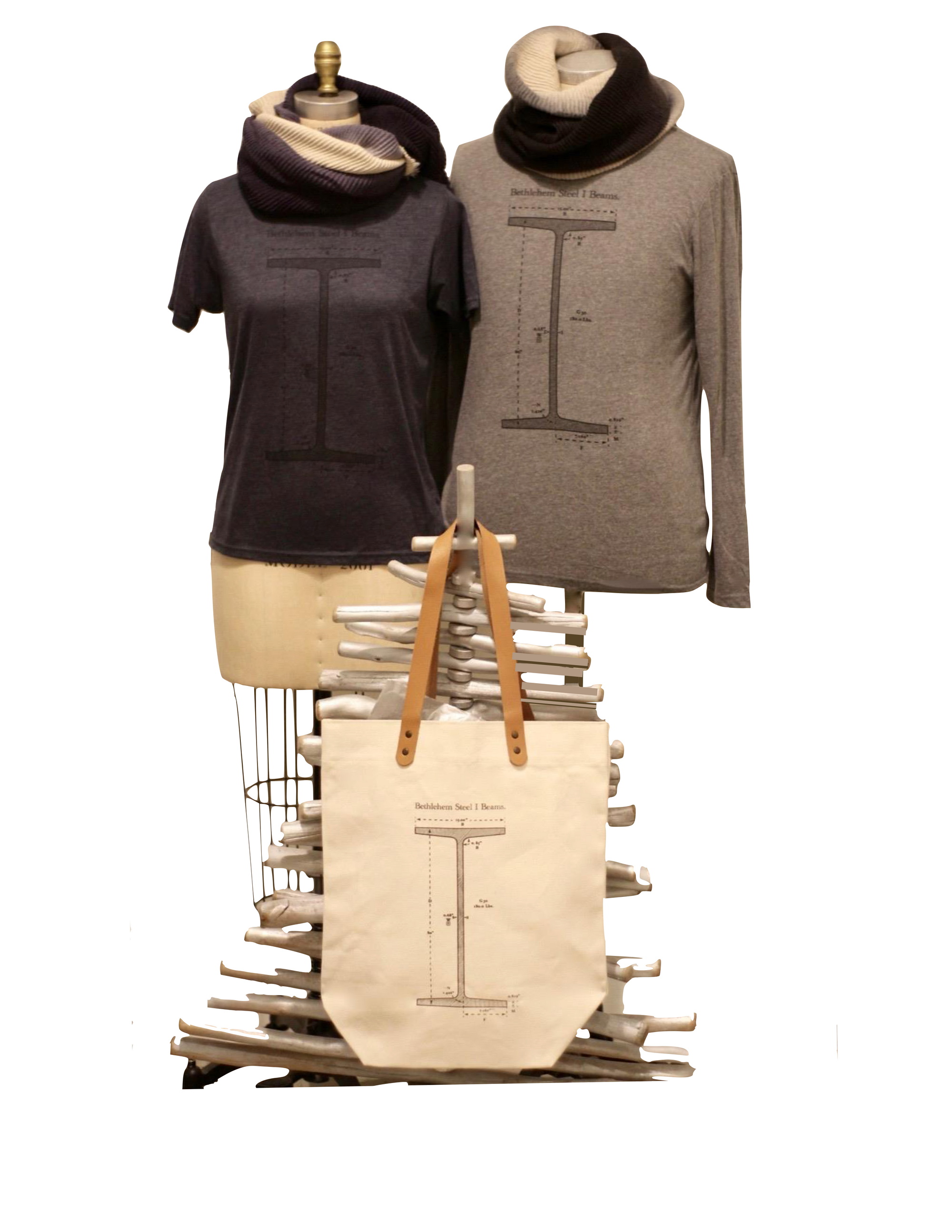 Bethlehem Steel I-Beams Schematic T-shirt