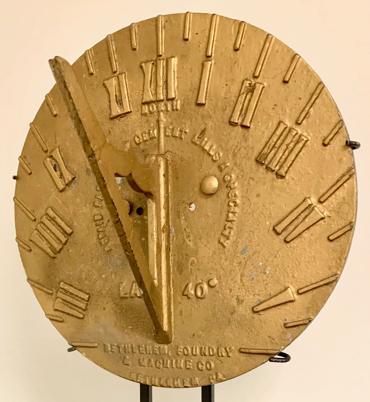 Bethlehem Foundry & Machine Company Sundial 19th Century - thesteelbeam