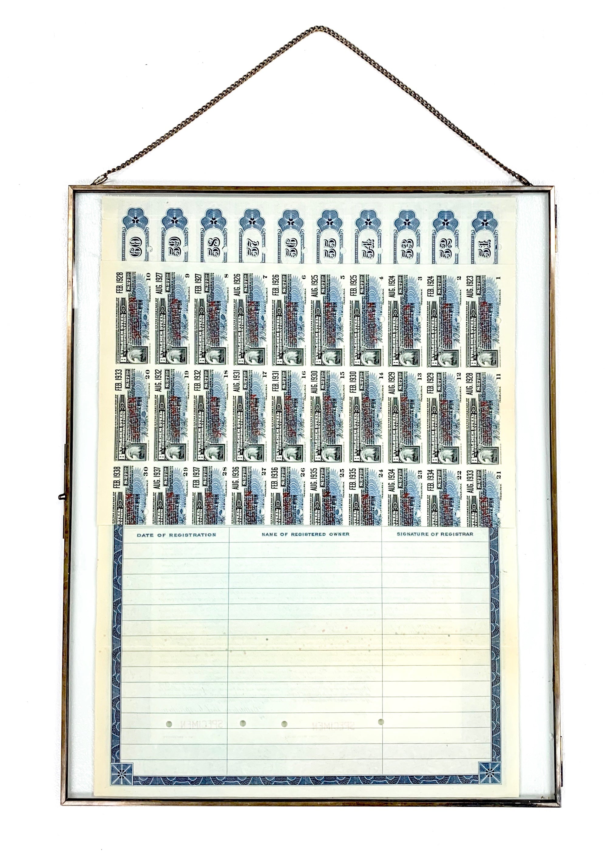 Rare Bethlehem Steel Stock Certificate Specimen intact with Bond Coupons   (1953)