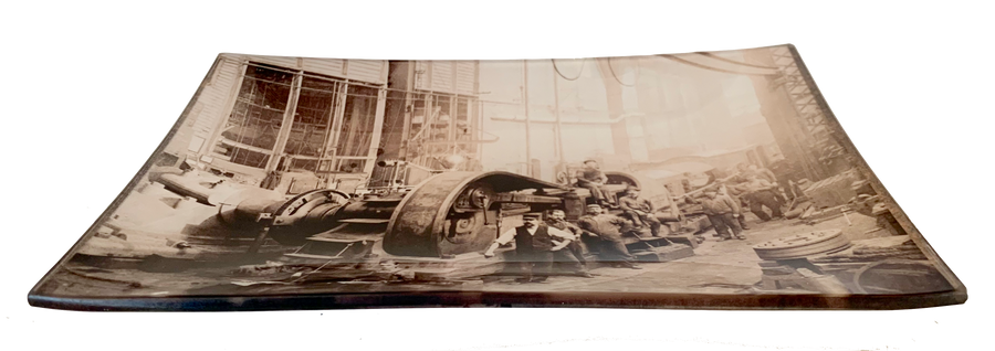 1890’s Rare Image Fused Glass Catchall for jewelry, change, keys, food safe.