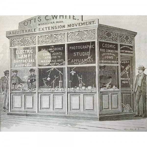 Rare Restored -O.C. White Articulating Lamp (1893)