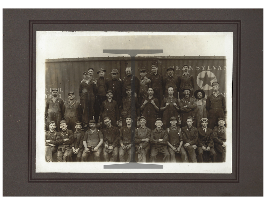 Late 19th Century Pennsylvania Railroad Crew Group Photo