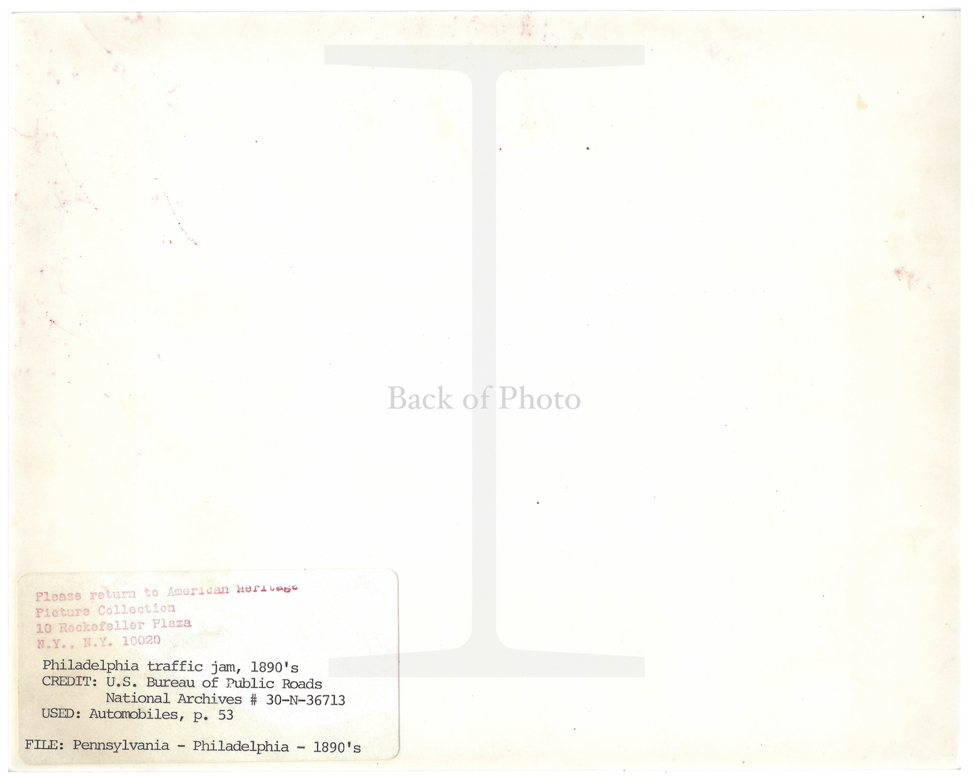 1897 Philadelphia Traffic Jam