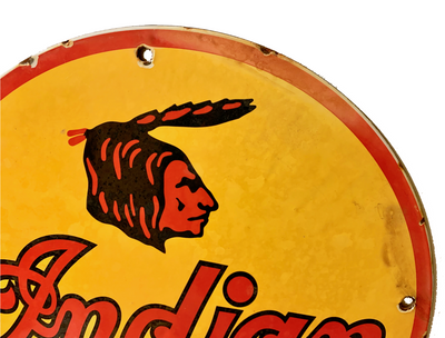 Vintage Indian Motorcycle Advertising Sign, C.1930-1950's