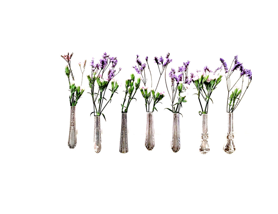 Vintage Silverware Bud Vase (Industrial magnet back)