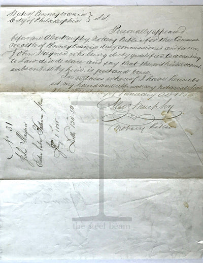 Original Document Signed by John Wagner- First American Beer/Lager Pioneer