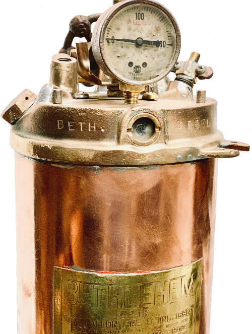 Rare Bethlehem Steel  Fire Extinquisher Lamp