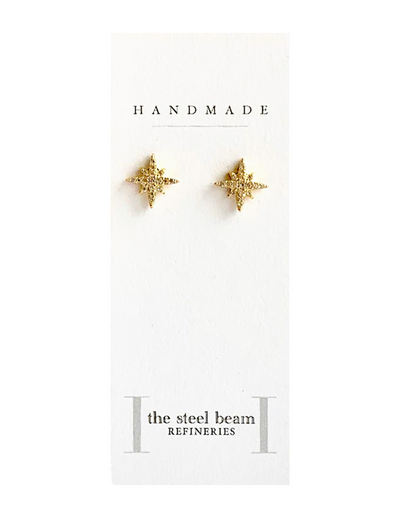 Bethlehem Star,  Gratitiude Star, North Star stud earrings