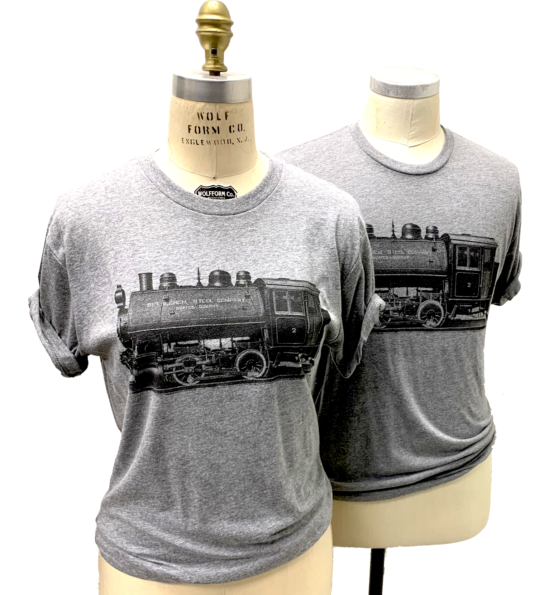 Steel plate engraved Bethlehem Steel Company train printed on T's