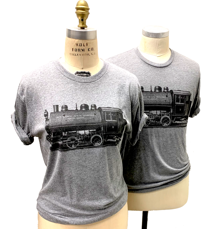 Steel plate engraved Bethlehem Steel Company train printed on T's