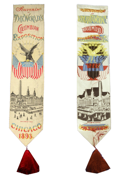 1893- Columbian Exposition in Chicago Commemorative silk ribbon (By Early 1900's, Lehigh Valley was America's silk capital).