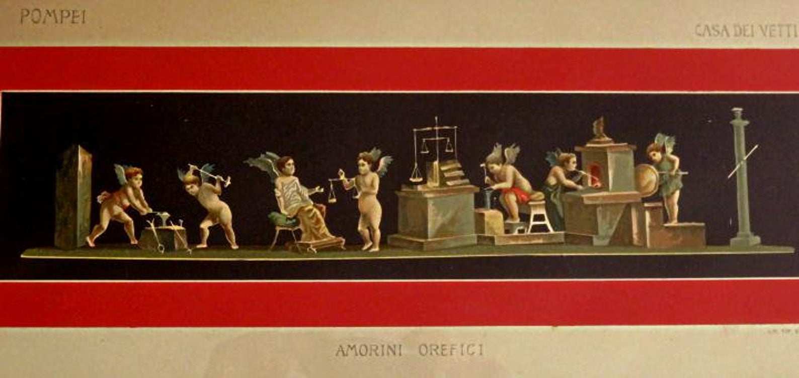 1900's Amorini Orefici (Cupid) Love of Metallurgy, Jewelry making, Goldsmith