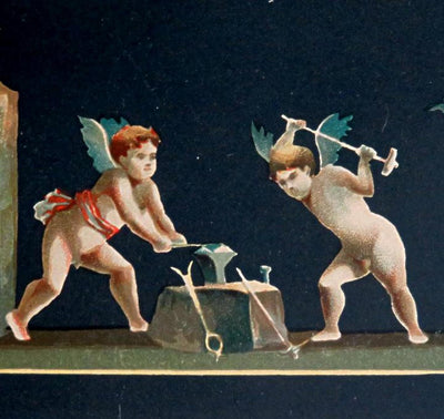 1900's Amorini Orefici (Cupid) Love of Metallurgy, Jewelry making, Goldsmith