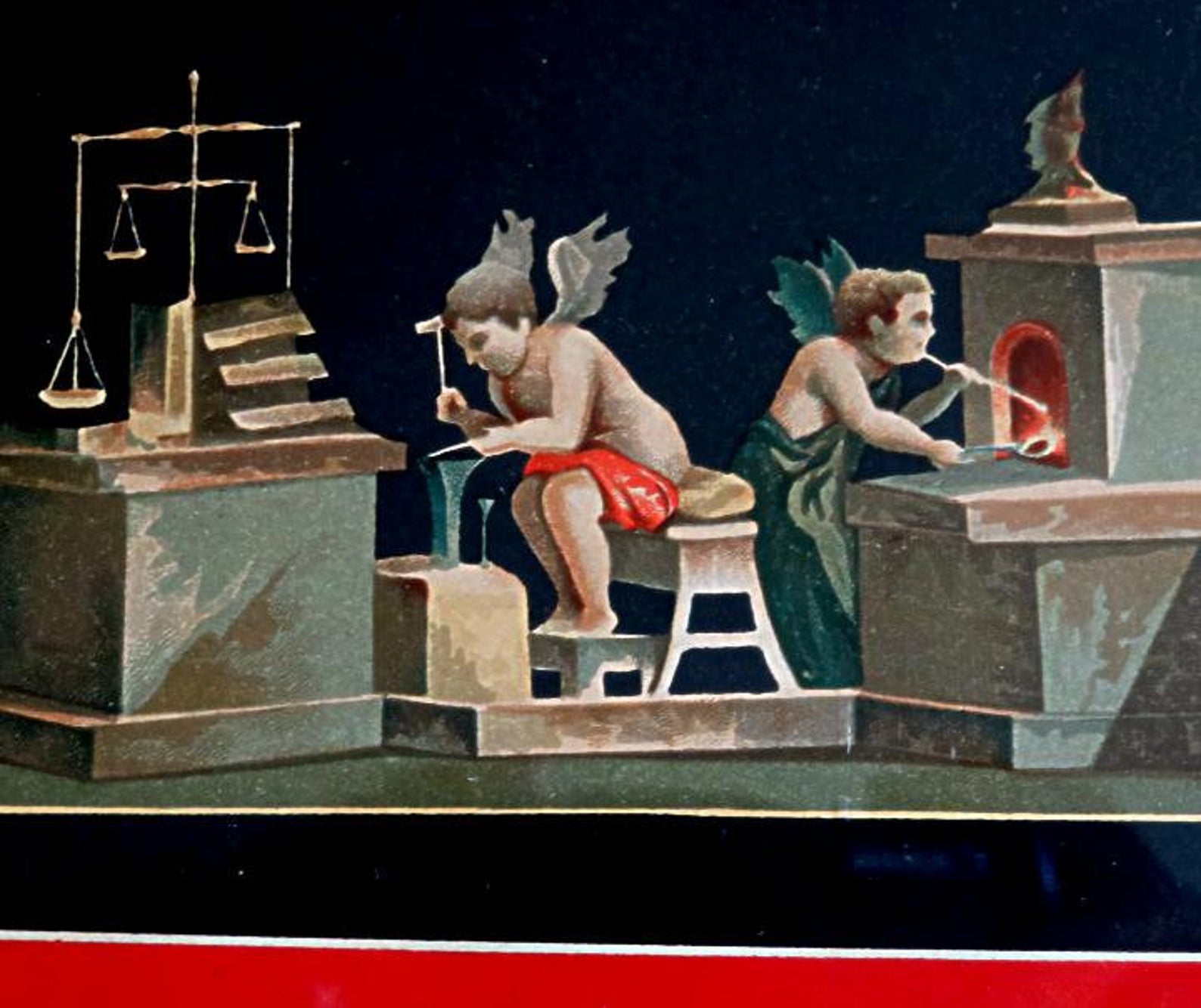 1900's Amorini Orefici (Cupid) Love of Metallurgy, Jewelry making, Goldsmith