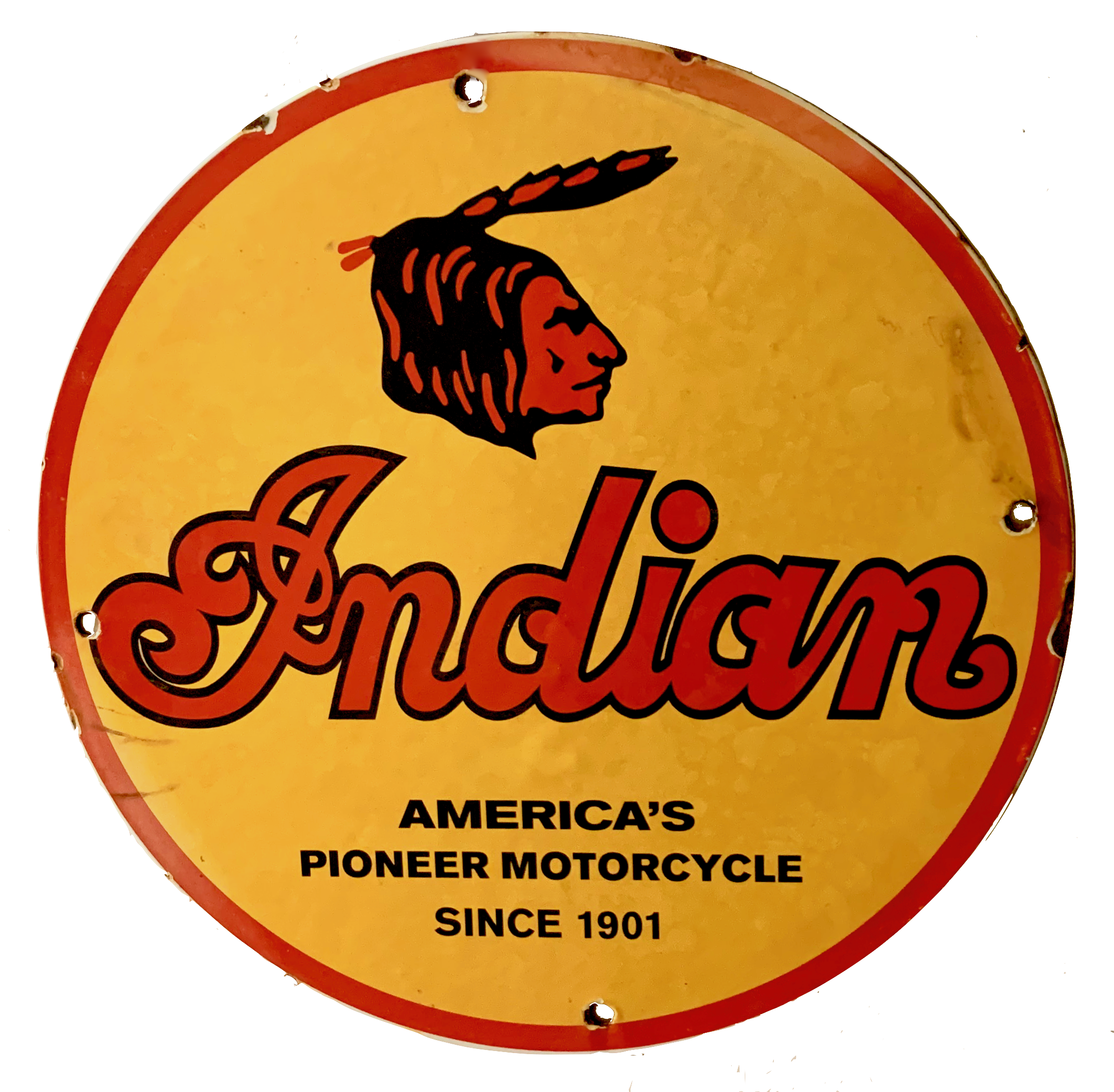 Vintage Indian Motorcycle Advertising Sign, C.1930-1950's