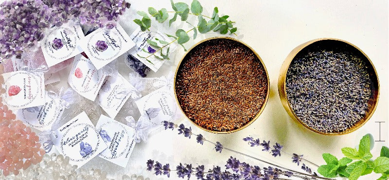 Handmade SILK EYE PILLOW Hand Dyed Indigo Leaves