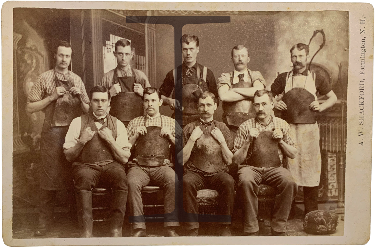 1880's Men wearing leather shields