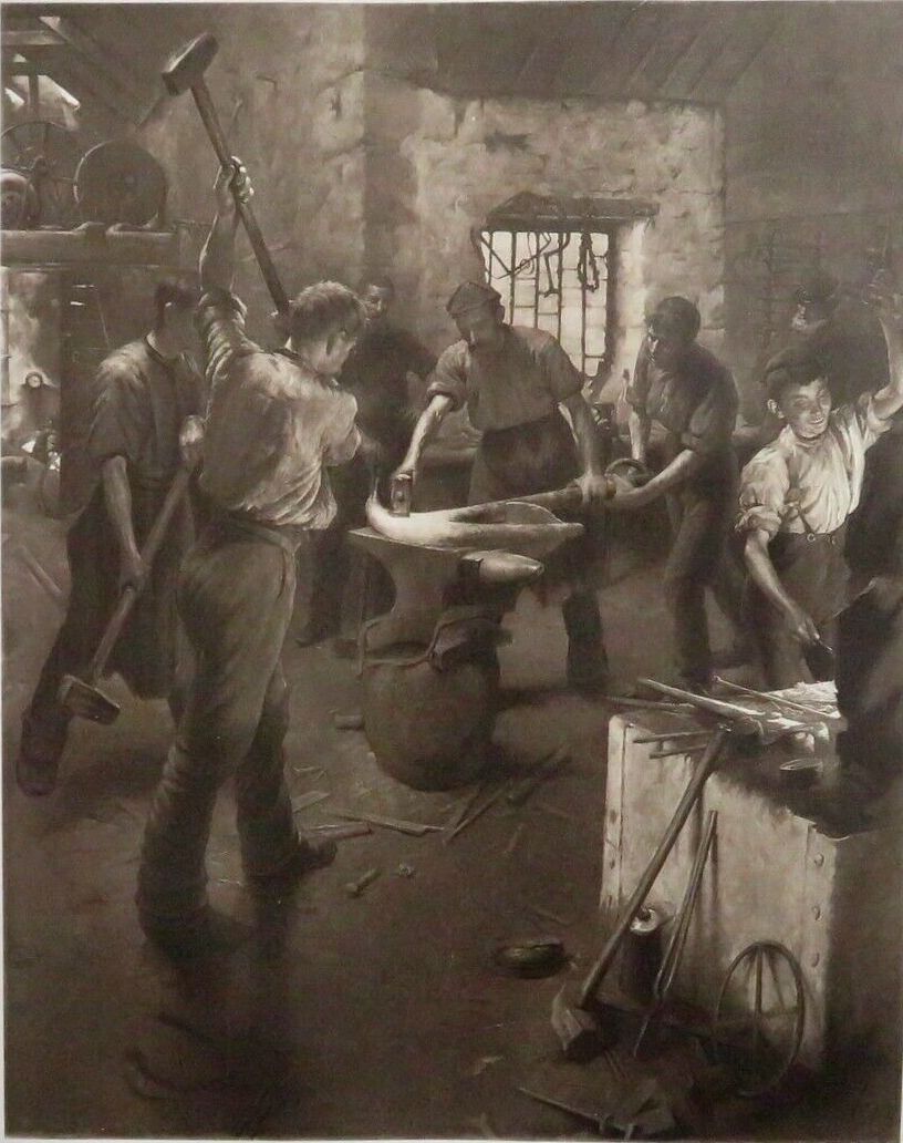 1896 Photogravure: Forging the Anchor