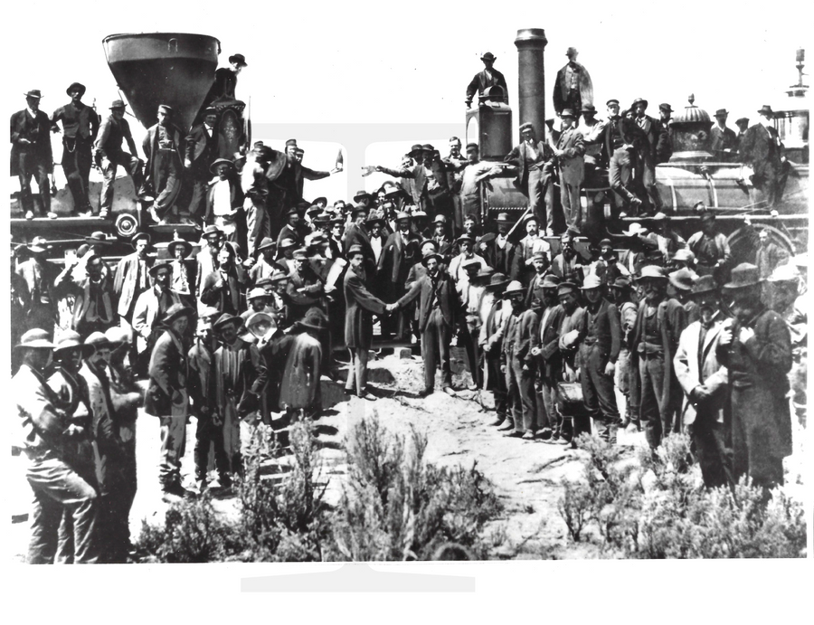 1976 Press Photo of the 1869 Transcontinental Railroad